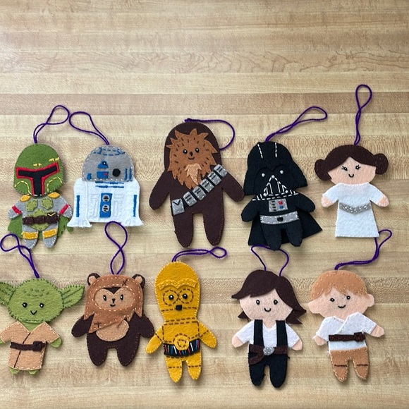 Star Wars felt ornament set, hand made, smoke free, VERY CUTE!! - Picture 1 of 7